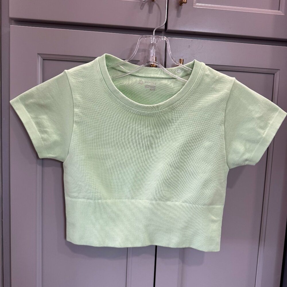 OFFLINE By Aerie Sidewalk Seamless Cropped T-Shirt in Mint